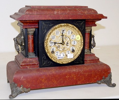 E.N. Welch Marbleized "Pinero No. 3" Mantle Clock — Antique Clocks Price Guide