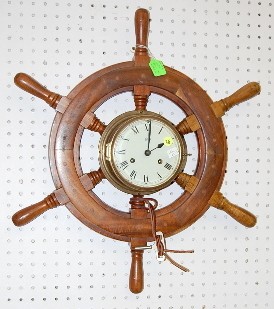 Schatz Ships Wheel Clock on Ships Wheel — Antique Clocks Price Guide