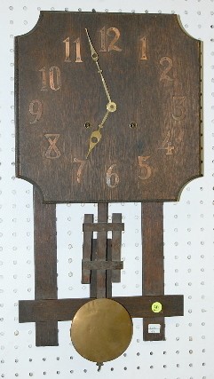 Mission Oak Hanging Wall Clock, National Mfg. — Antique Clocks Price Guide