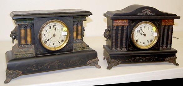 2 Sessions Enameled Wood Clocks: Berri and No. 288 — Antique Clocks Price Guide
