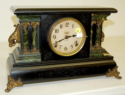 Ingraham "Adrian" Marbleized Mantle Clock — Antique Clocks Price Guide