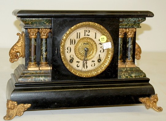 Ingraham "Adrian" Marbleized Mantle Clock — Antique Clocks Price Guide