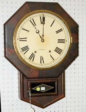 New Haven Mahogany Octagon Short Drop Clock — Antique Clocks Price Guide