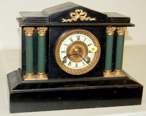 Ansonia Iron Case "Boston Extra" Mantle Clock — Antique Clocks Price Guide