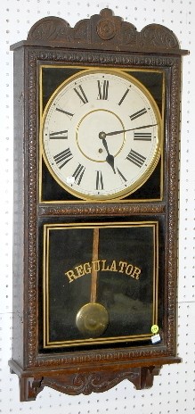 Antique Oak Waterbury Store Regulator Clock — Antique Clocks Price Guide