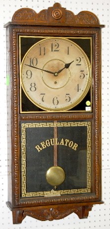 Antique Oak Waterbury "Crane" Regulator Clock — Antique Clocks Price Guide