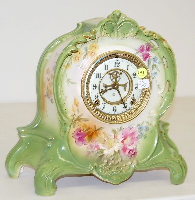 Ansonia "La Riviere" China Mantle Clock — Antique Clocks Price Guide