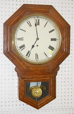 Sessions Octagon Short Drop Regulator Clock — Antique Clocks Price Guide