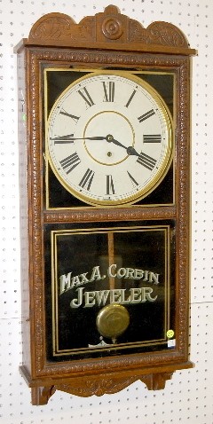Waterbury Advertising Store Regulator Clock — Antique Clocks Price Guide