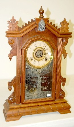 Walnut Ingraham Lady Head Parlor Clock — Antique Clocks Price Guide