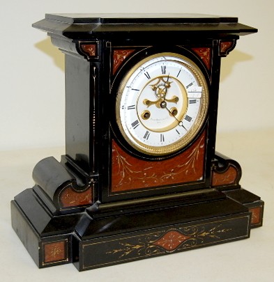 S. Marti French Slate and Marble Mantle Clock — Antique Clocks Price Guide