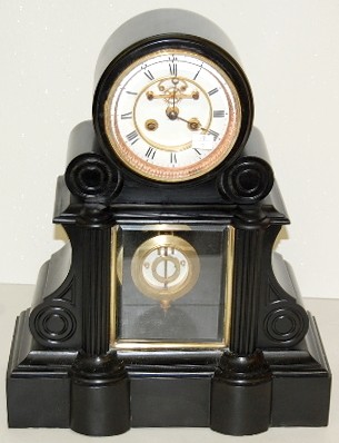 French Signed Slate Mantle Clock — Antique Clocks Price Guide