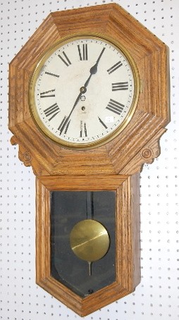 Oak New Haven "Erie" Long Drop Regulator Clock — Antique Clocks Price Guide