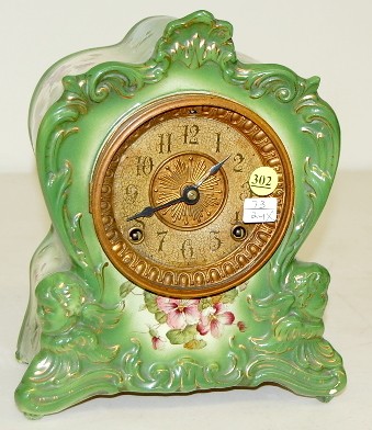 Ansonia "Tuxedo" China Case Clock — Antique Clocks Price Guide