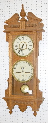 Oak Waterbury No. 33 Hanging Calendar Clock — Antique Clocks Price Guide