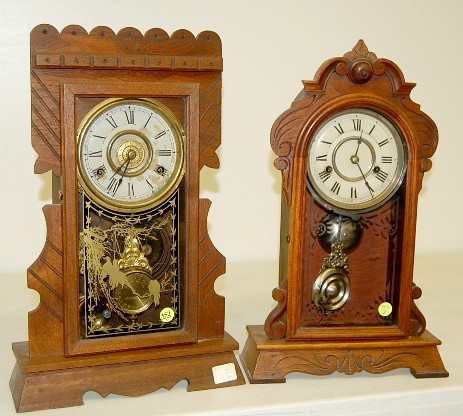 2 Antique Oak Kitchen Shelf Clocks — Antique Clocks Price Guide