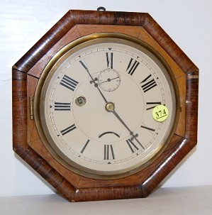 Rosewood Octagon Wall Clock — Antique Clocks Price Guide