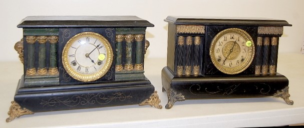 Gilbert and Waterbury Black Enamel Mantle Clocks — Antique Clocks Price Guide