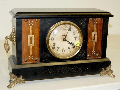 Ingraham Black Enamel Mantle Clock — Antique Clocks Price Guide