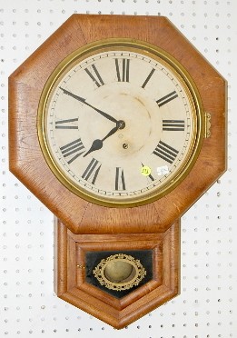 Ansonia Oak Octagon Short Drop Clock — Antique Clocks Price Guide