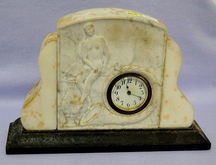 New Haven Marble and Onyx Nude Desk Clock — Antique Clocks Price Guide