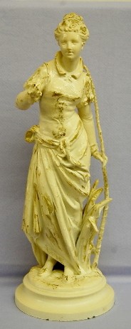 Period Dress Standing Woman Clock Statue — Antique Clocks Price Guide