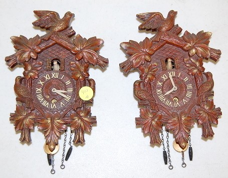 2 Vintage Lux Pendulette Cuckoo Clocks — Antique Clocks Price Guide