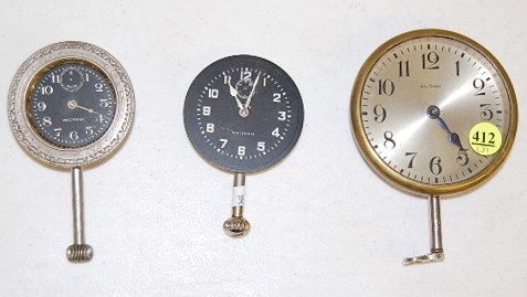 3 Antique Waltham Automobile Clocks — Antique Clocks Price Guide