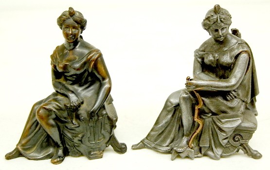 2 Seated Female Metal Clock Statues — Antique Clocks Price Guide