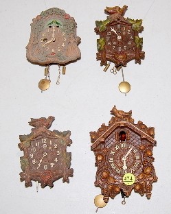 4 Keebler and Lux Pendulette Cuckoo Clocks — Antique Clocks Price Guide