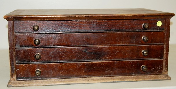 4 Drawer Oak Cabinet With Misc. Parts — Antique Clocks Price Guide