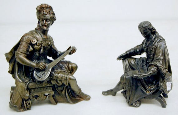 2 Seated Men Metal Clock Statues — Antique Clocks Price Guide