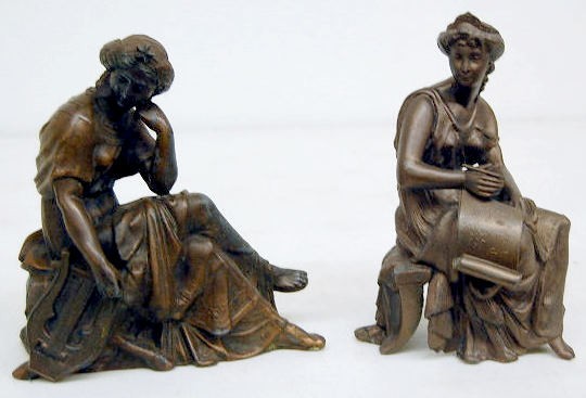 2 Seated Women Metal Clock Statues — Antique Clocks Price Guide