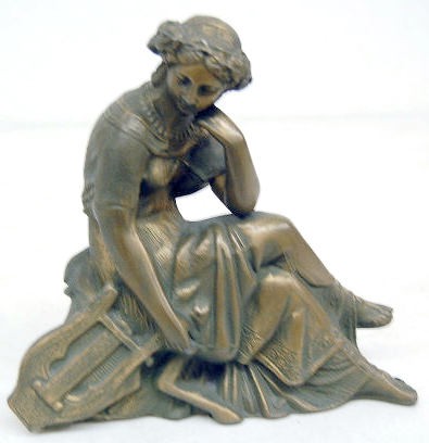 Clock Statue of Lady Sitting W/ Elbow on Knee — Antique Clocks Price Guide
