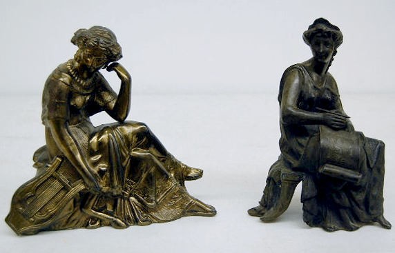 2 Seated Women Metal Clock Statues — Antique Clocks Price Guide