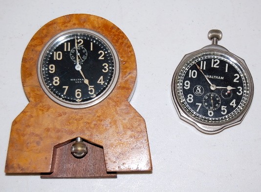 2 Waltham Black Dial Car Clocks — Antique Clocks Price Guide