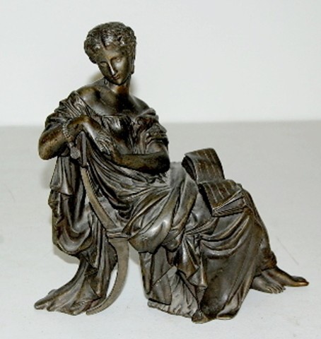 Seated Lady Metal Clock Statue — Antique Clocks Price Guide