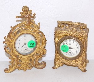 2 Antique Metal Dresser Clocks — Antique Clocks Price Guide