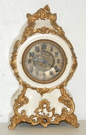Iron Mantle Clock w/ Ornate Trim and Dial — Antique Clocks Price Guide