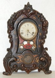 Antique Iron Front Shelf Clock W/ M.O.P. Inlay — Antique Clocks Price Guide
