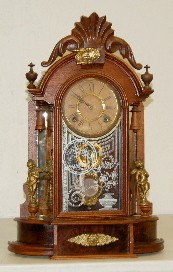 Antique Walnut Mirrorside Parlor Clock — Antique Clocks Price Guide