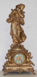 Ansonia Winter Lady Statue on Cherub Base Clock — Antique Clocks Price Guide