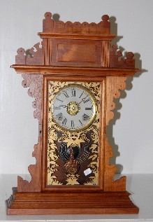 Antique Walnut Kitchen Clock W/ Alarm — Antique Clocks Price Guide