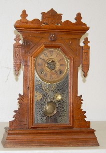 Terry Clock Co. Walnut Kitchen Clock W/ Alarm — Antique Clocks Price Guide