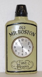 Gilbert Old Mr. Boston Bottle Clock — Antique Clocks Price Guide