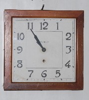 New Haven Square Gallery Clock, 14", Deco — Antique Clocks Price Guide