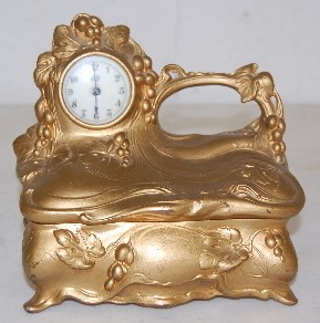 Jennings Brothers Jewelry Box Clock — Antique Clocks Price Guide