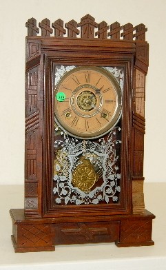 Gilbert India Walnut Kitchen Clock w/ Alarm — Antique Clocks Price Guide