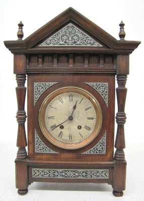 Lenzkirch Wood and Inlaid Metal Shelf Clock — Antique Clocks Price Guide