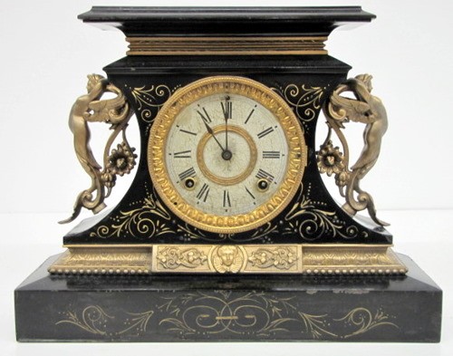 Ansonia "Rosiland" Iron Case Mantle Clock — Antique Clocks Price Guide